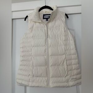 Lands' End Cream Quilted Vest for Layering NWOT